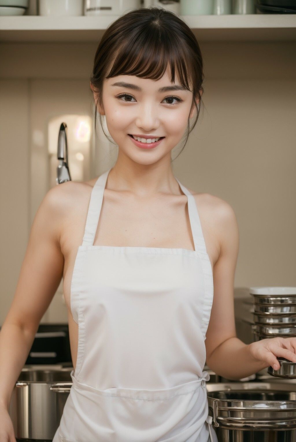 裸エプロン 巨乳美女だらけのキッチン サンプル5ページ目