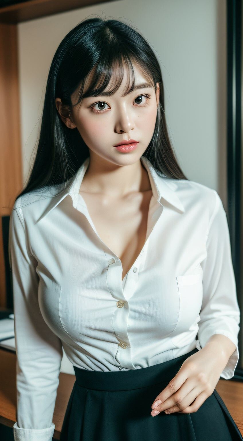 オフィス街の天使たち:はじけるワイシャツ＆ブラ【AI美女写真集】 サンプル4ページ目