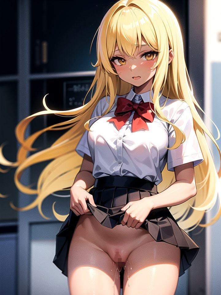【金髪ギャルビッチ】制服たくし上げ少女 Part2 サンプル4ページ目