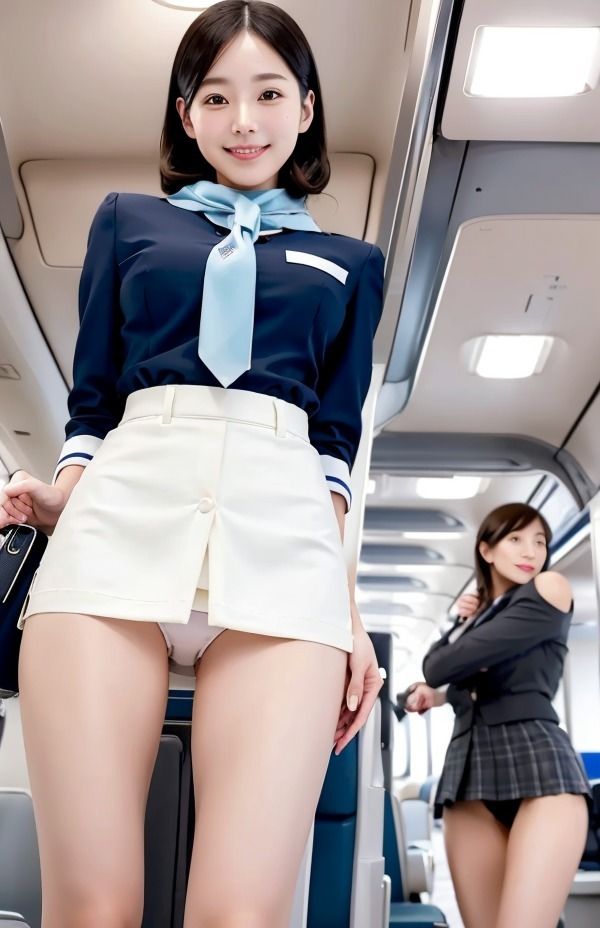 CAさんと秘密の関係 飛行機でスチュワーデスからの誘惑 可愛い派 クール派 サンプル1ページ目