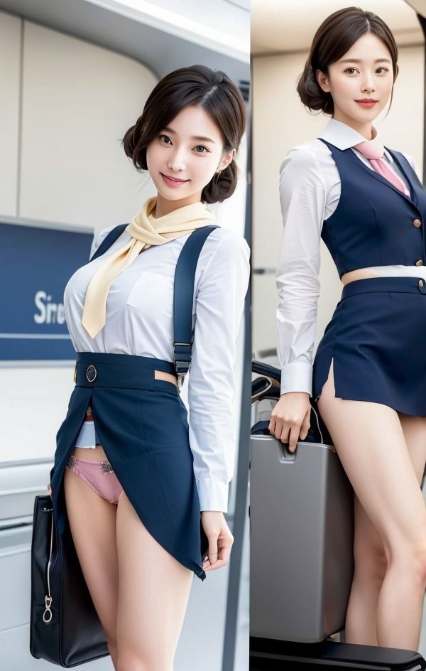 CAさんと秘密の関係 飛行機でスチュワーデスからの誘惑 可愛い派 クール派 サンプル9ページ目