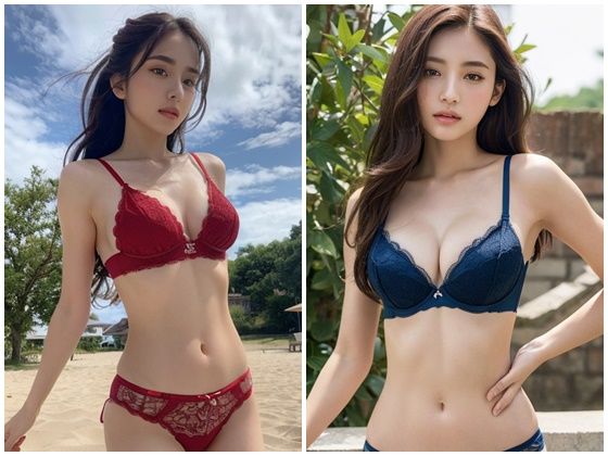 AI写真集グラビア4美人の下着姿300P:挑戦的な美への一歩 サンプル10ページ目