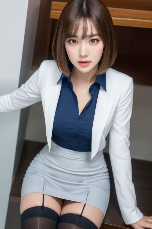 同僚の「絶対領域」が気になる AIグラビア写真集 サンプル5ページ目