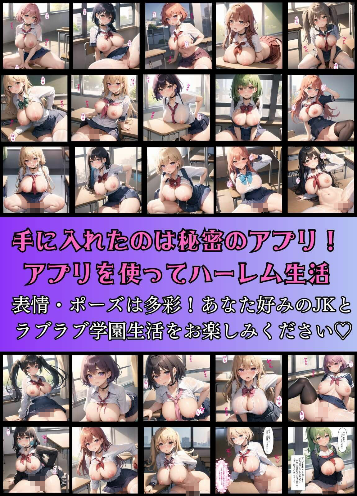 催●アプリでハーレム学園性活パート2【豪華321枚収録】 サンプル1ページ目