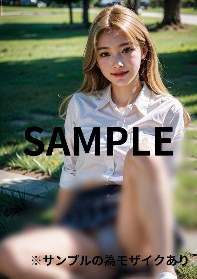 公園で休憩している金髪女子校生のパンチラ サンプル1ページ目