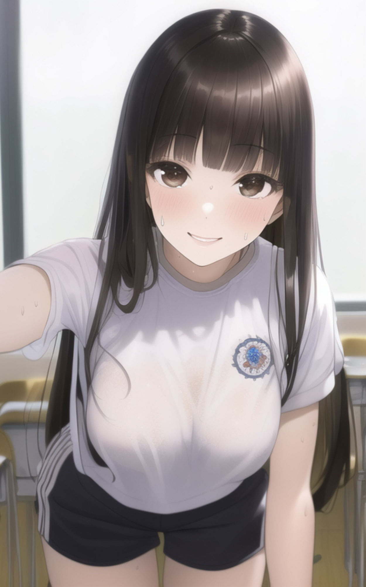 クラスで一番の巨乳美女が部活終わりにそのまま教室で、僕のために脱いでくれた。 サンプル3ページ目