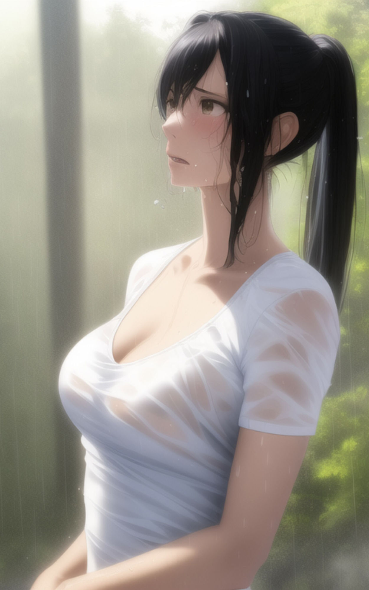 巨乳で清楚な女子校生がびしょ濡れになりながら部活で汗をかいちゃう写真集 サンプル3ページ目
