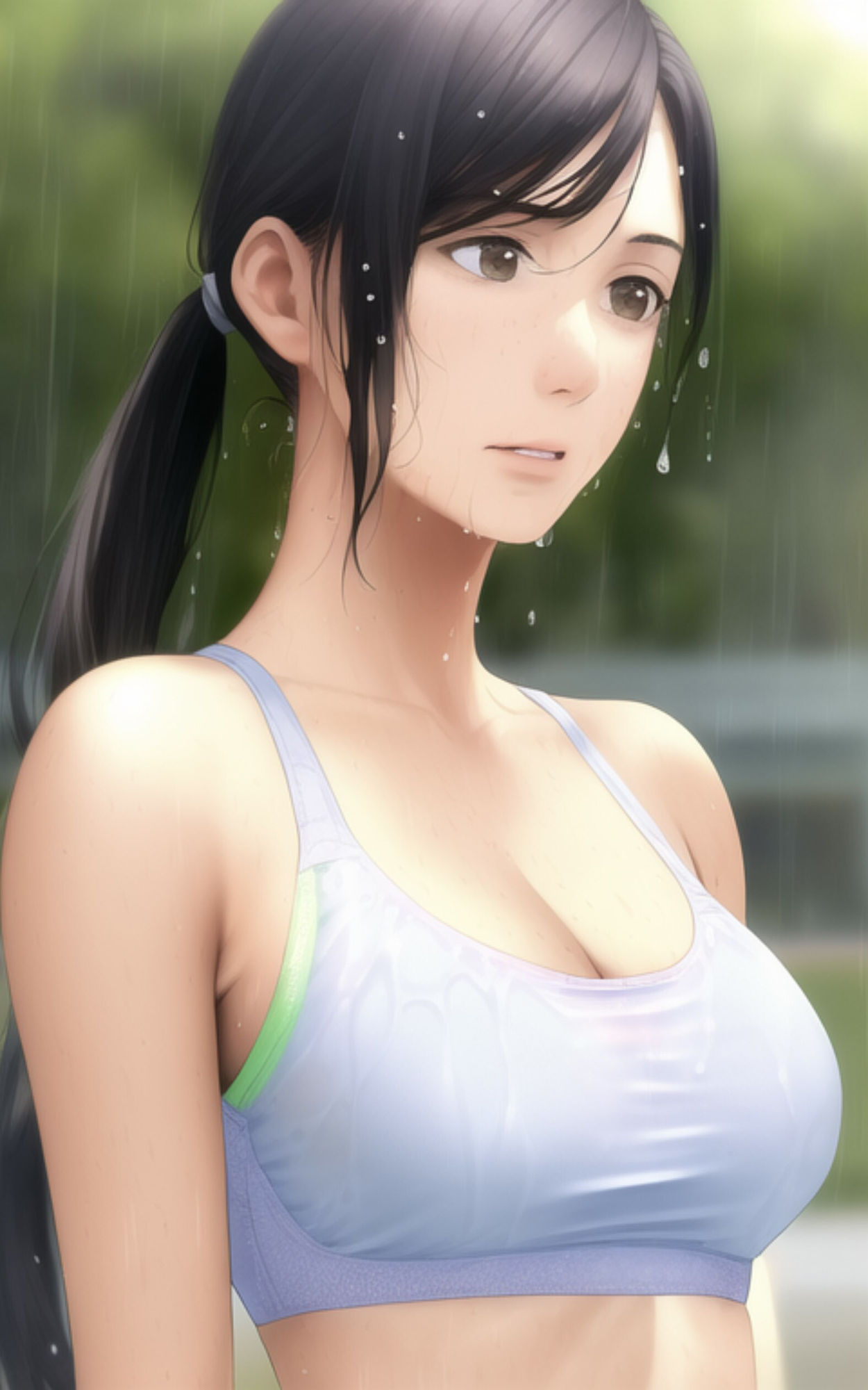 巨乳で清楚な女子校生がびしょ濡れになりながら部活で汗をかいちゃう写真集 サンプル7ページ目