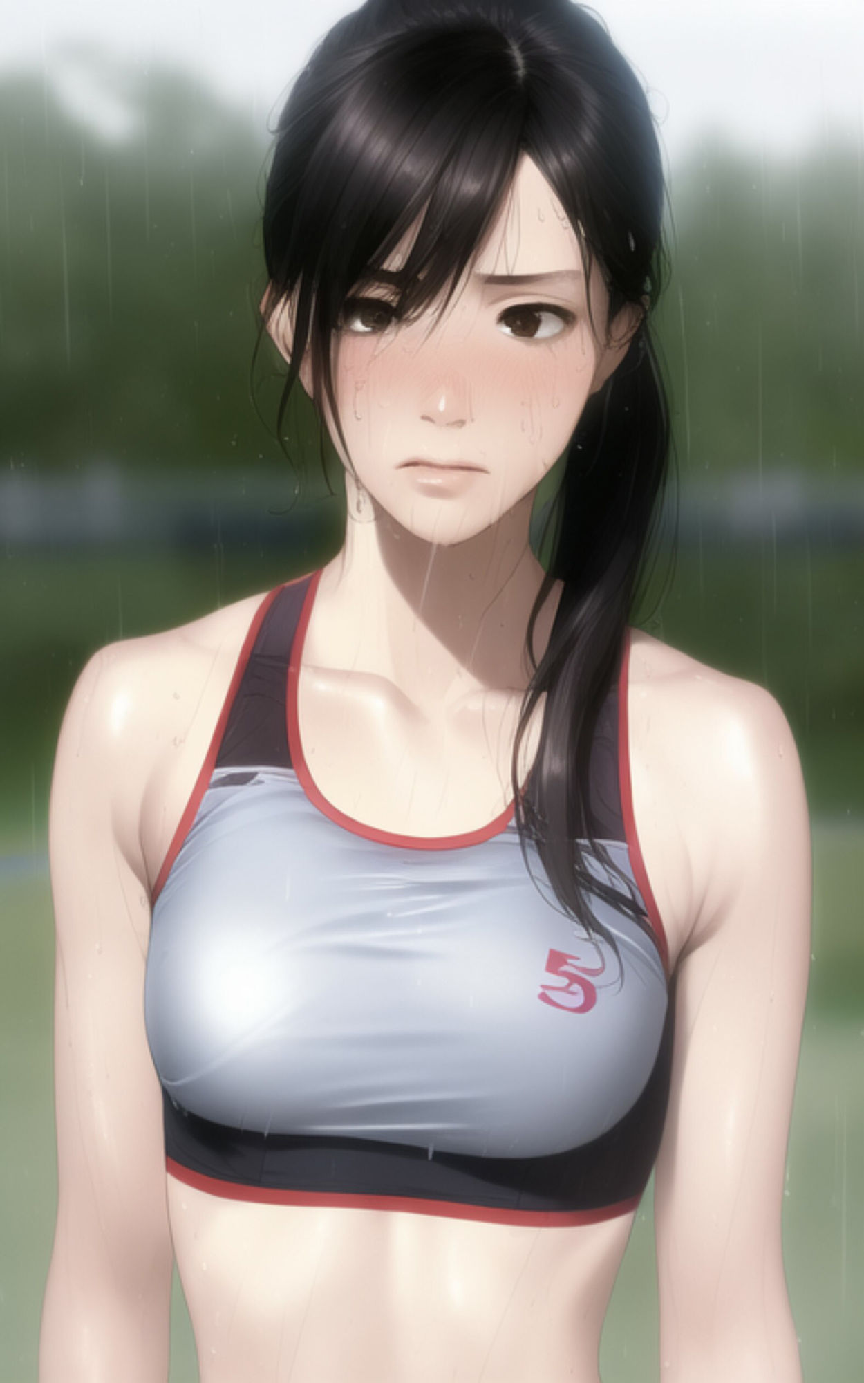 巨乳で清楚な女子校生がびしょ濡れになりながら部活で汗をかいちゃう写真集 サンプル8ページ目