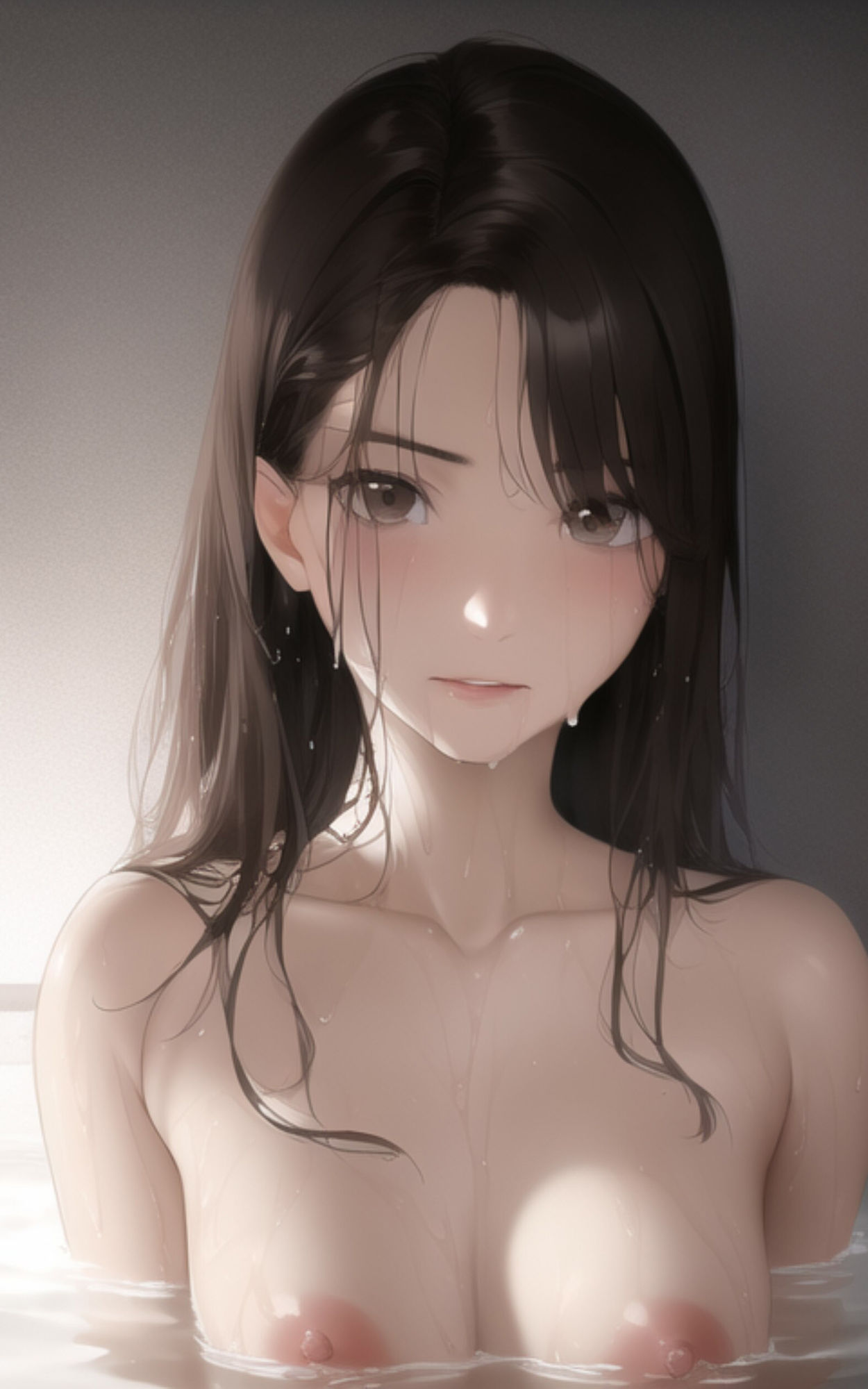 巨乳な茶髪お姉さんに何度もお願いしたら、一緒にお風呂に入ってくれた。 サンプル9ページ目