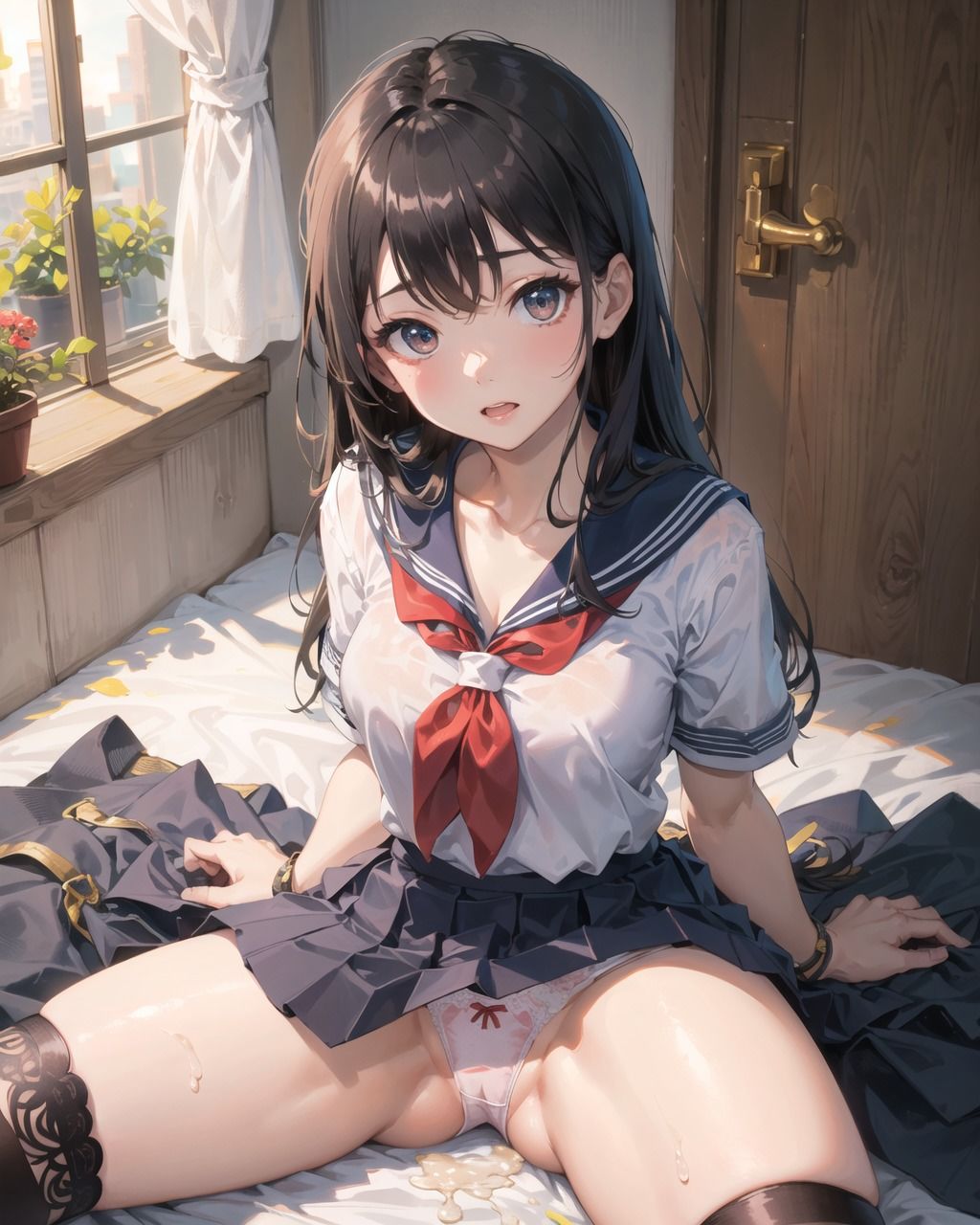 総集編 セーラー服で挑発M字開脚 Vol.1-Vol.4 （482枚） サンプル6ページ目
