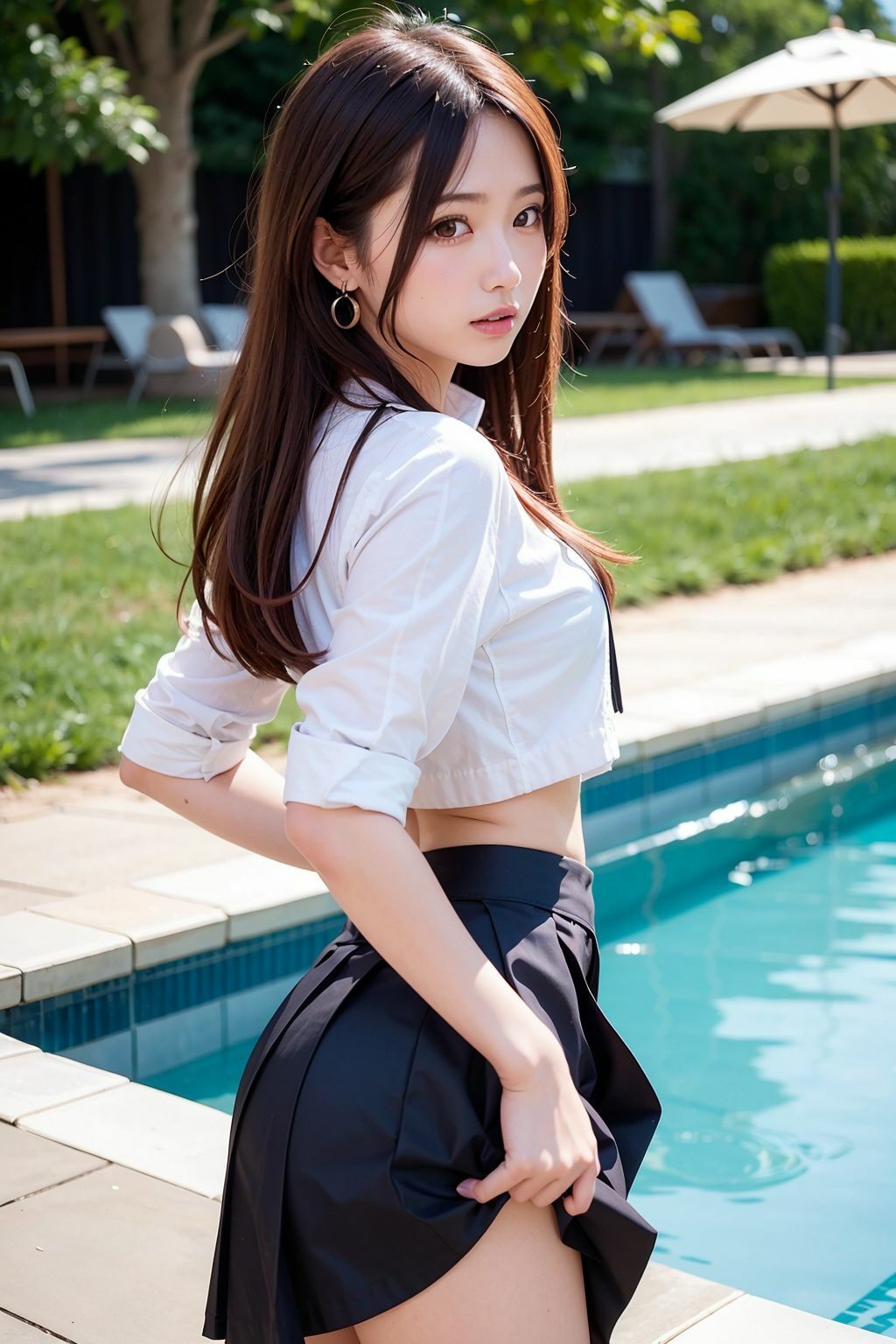 転校したらハーレムだった〜JKだらけの学園生活〜【AIグラビアCG集Vol.05】 サンプル3ページ目