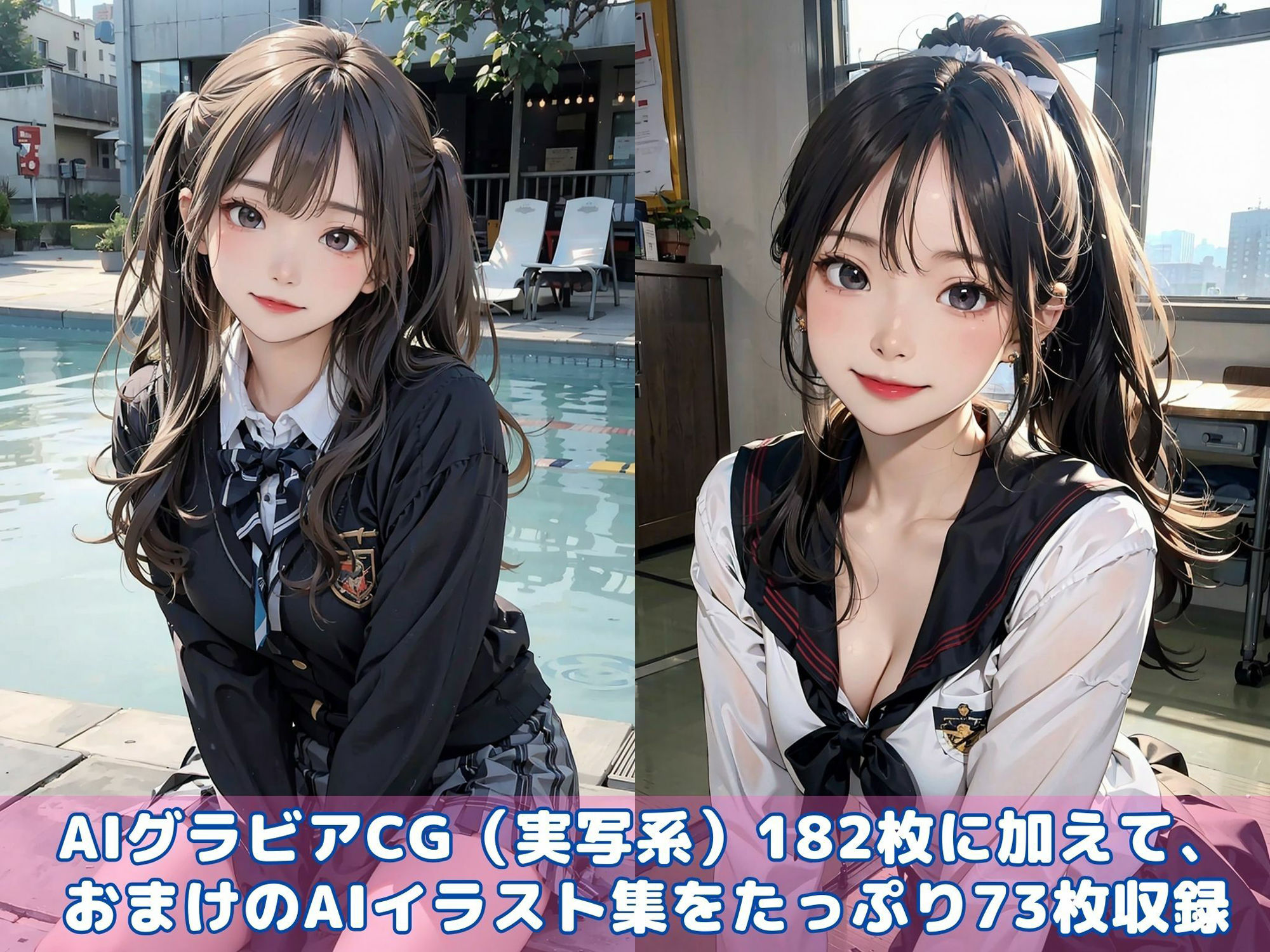 転校したらハーレムだった〜JKだらけの学園生活〜【AIグラビアCG集Vol.05】 サンプル7ページ目