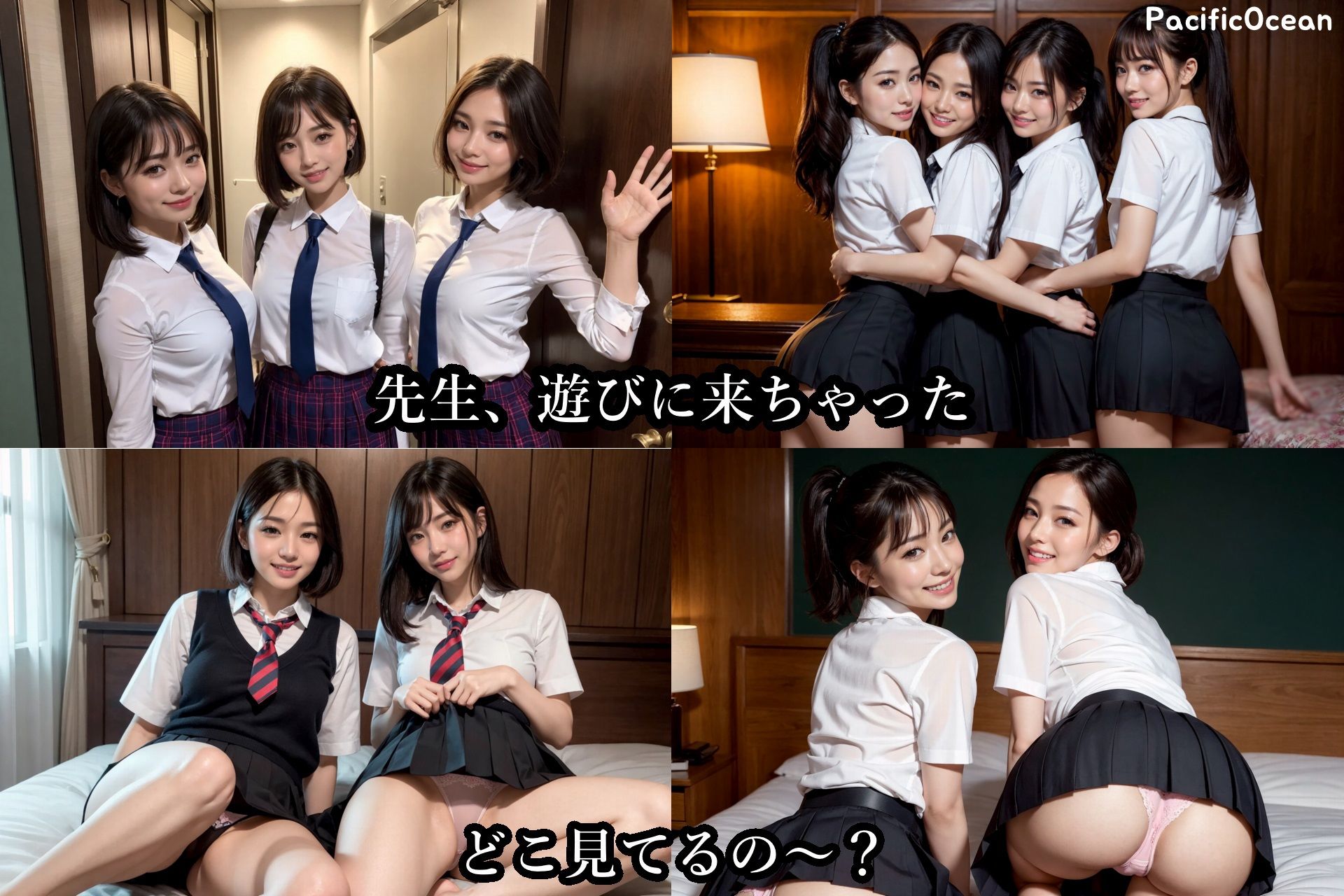 部屋に遊びに来た教え子の女子校生と乱交騒ぎ サンプル1ページ目