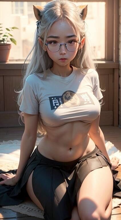 ダサかわメガネ女子【AI生成】 サンプル3ページ目