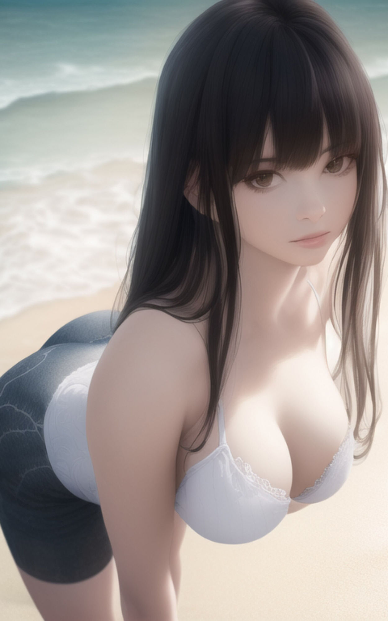 巨乳でツンデレな後輩が僕の言いなりになって海で水着を脱いでくれた。 サンプル1ページ目