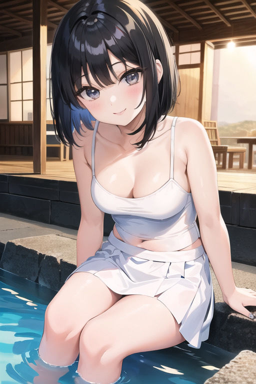 虹かけ誌 ガールズ＆パンツァー イラスト集1 宇津木優季と温泉デート サンプル3ページ目