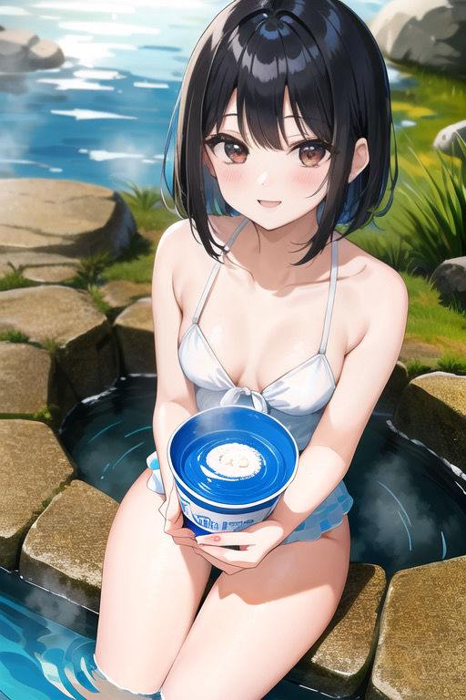 虹かけ誌 ガールズ＆パンツァー イラスト集1 宇津木優季と温泉デート サンプル5ページ目