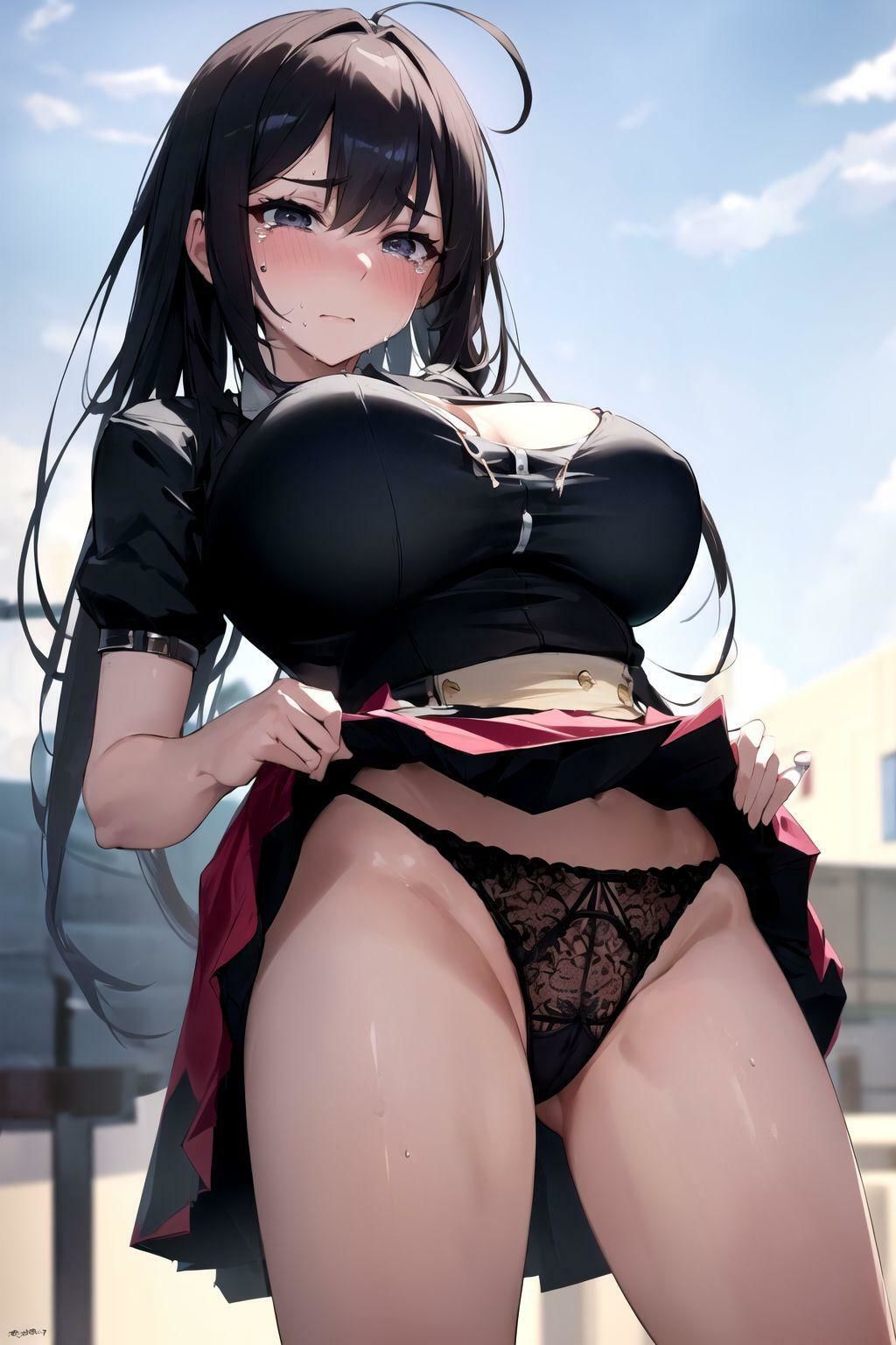 巨乳お姉さんが泣きながらパンツ見せてくる サンプル3ページ目
