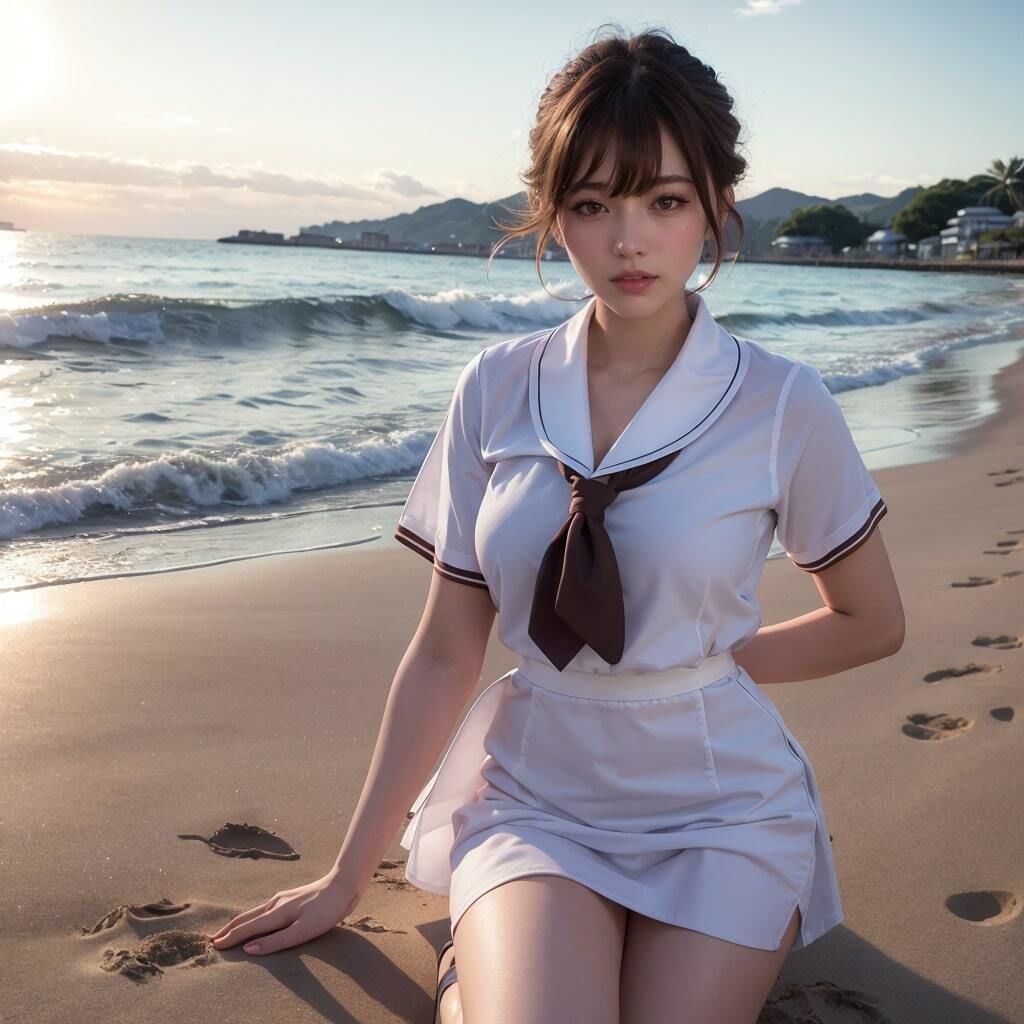 ショートカット美女が下着＆制服＆水着＆バニー姿で魅せる美しいバストラインコレクション サンプル10ページ目