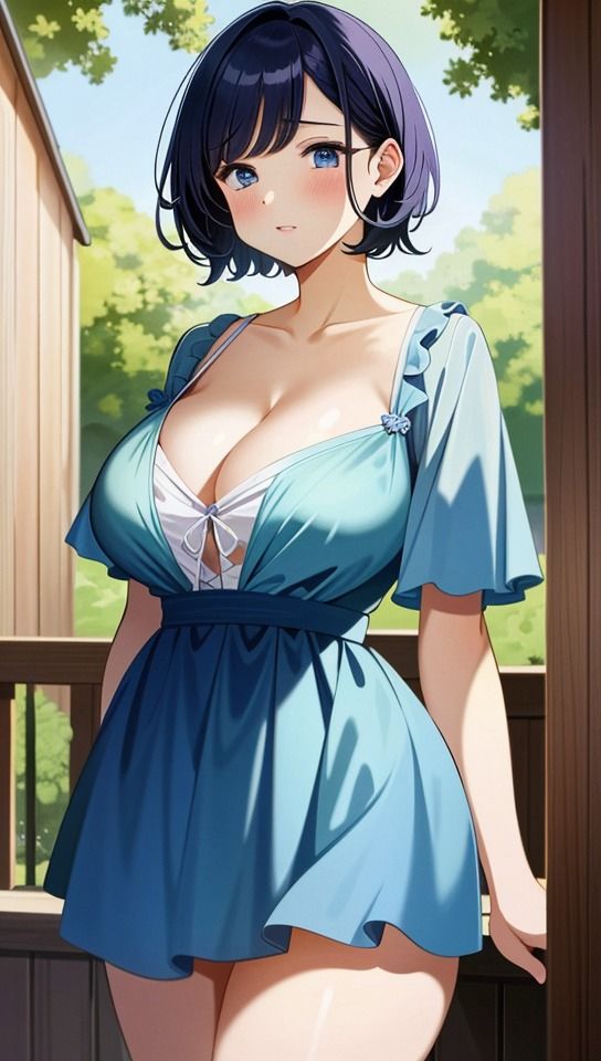 僕の彼女は青髪で巨乳 サンプル1ページ目