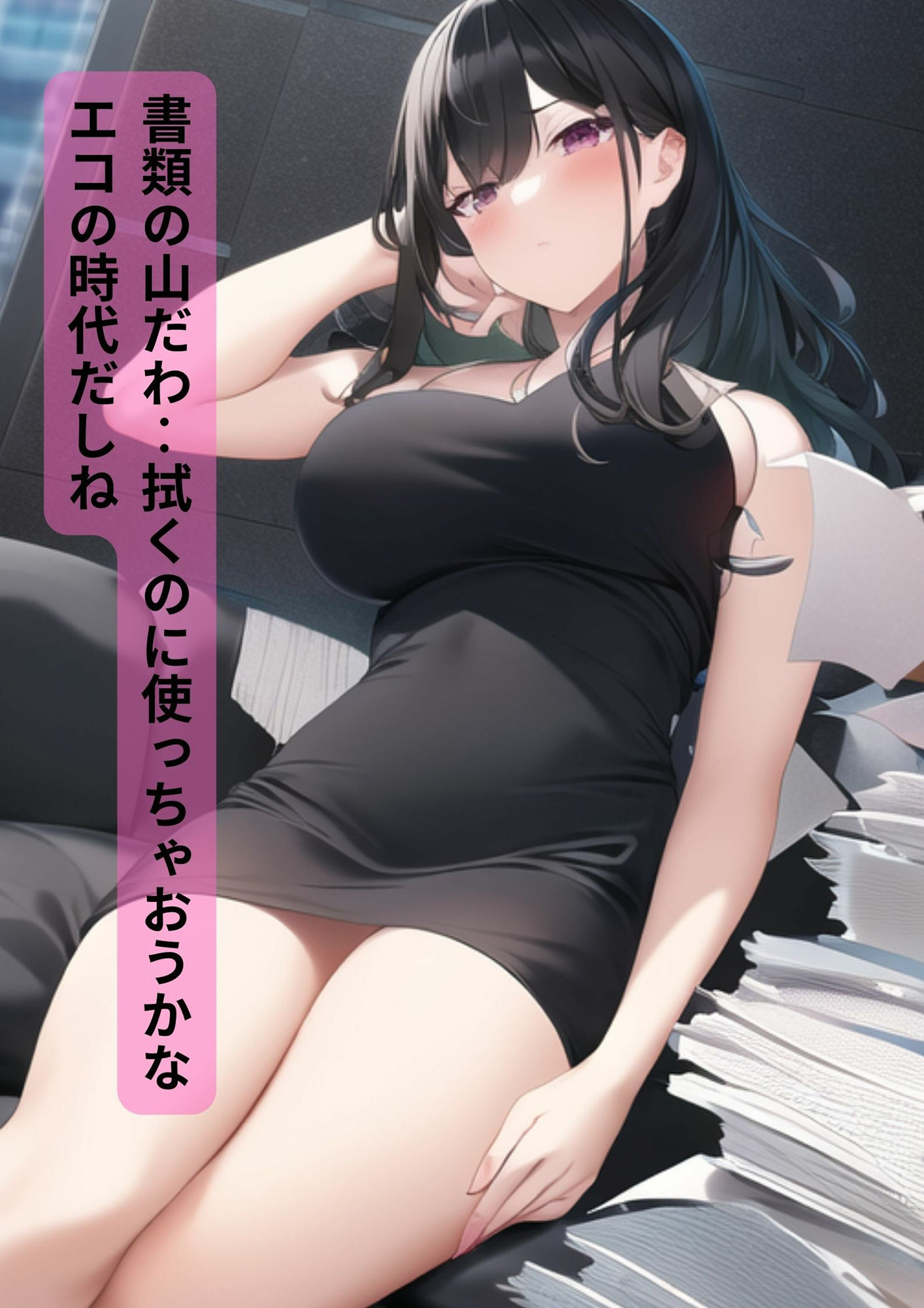 巨乳港区OL【セリフ付110ページ】社内で有名な美人巨乳ちゃんとラブラブあまあまな毎日（室内・部屋・野外・通勤・オフィス・秘書・新入社員・会社・事務） サンプル5ページ目
