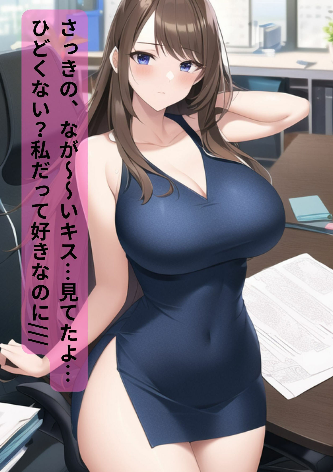 巨乳港区OL【セリフ付110ページ】社内で有名な美人巨乳ちゃんとラブラブあまあまな毎日（室内・部屋・野外・通勤・オフィス・秘書・新入社員・会社・事務） サンプル10ページ目