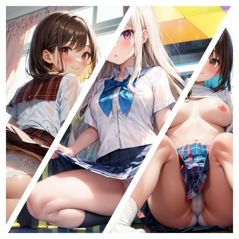 制服JK-FAN 〜 ミニスカJKたちのパンチラ＆おっぱいイラスト集 サンプル7ページ目