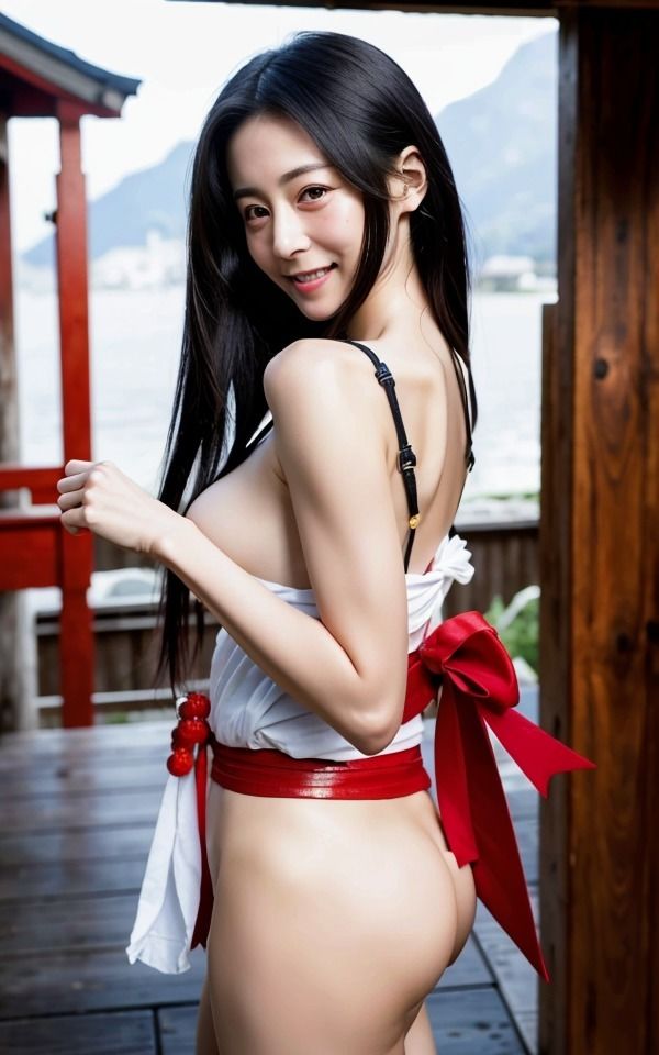 熟女に会いたい日は神社へ出かけよう 可愛い巫女さん 巨乳おっぱいで大人の色気を出して誘惑 サンプル5ページ目