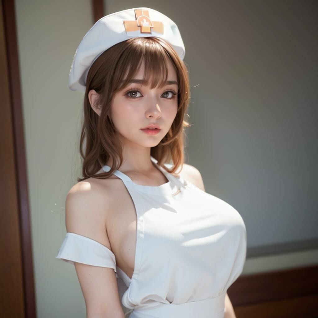 ちょっとHな茶髪ナースの美しいおっぱいヌード サンプル2ページ目