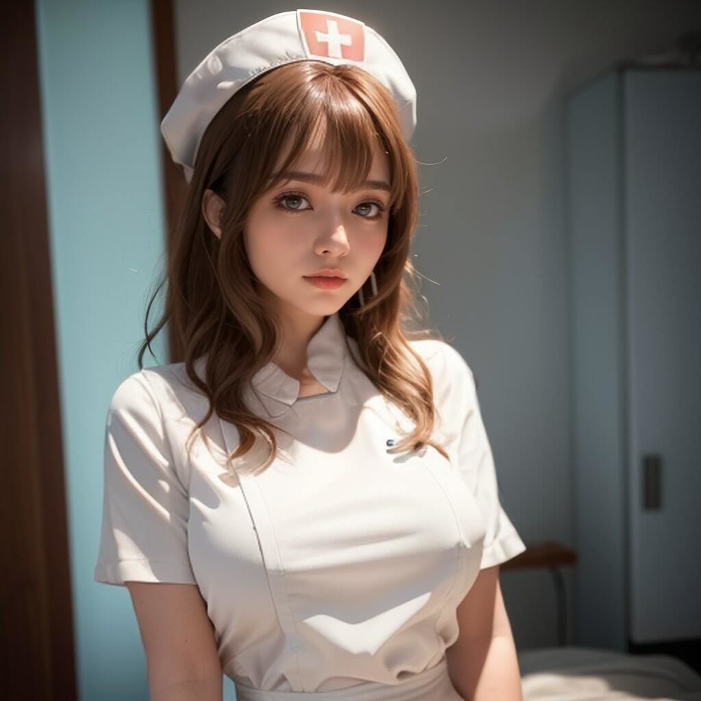 ちょっとHな茶髪ナースの美しいおっぱいヌード サンプル3ページ目