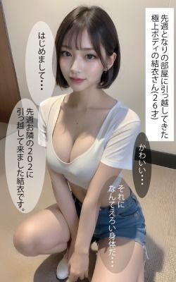 隣に引っ越してきたエロすぎる美女（セリフ付） サンプル1ページ目