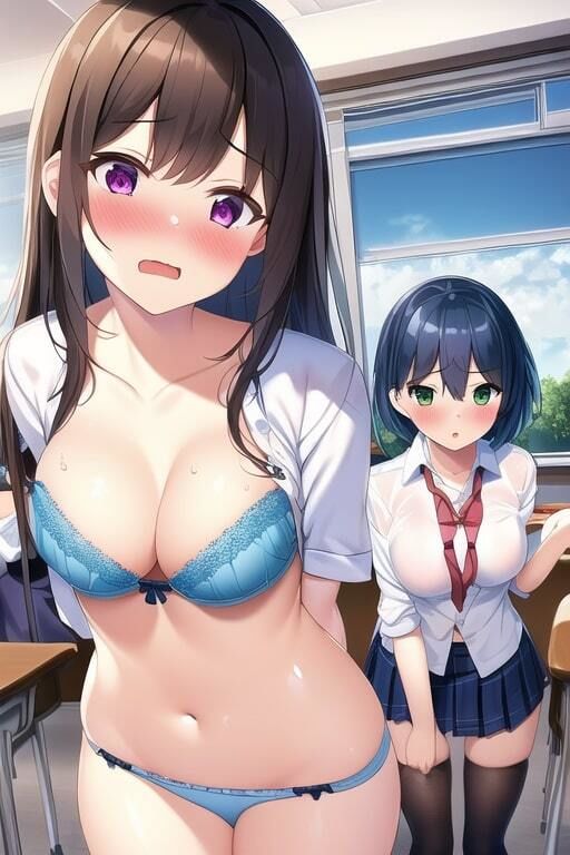 ai生成・女友達が撮影した美少女JKたちの着替え中や入浴中の下着＆全裸が流出【教室・更衣室・温泉】盗撮・500枚 サンプル3ページ目