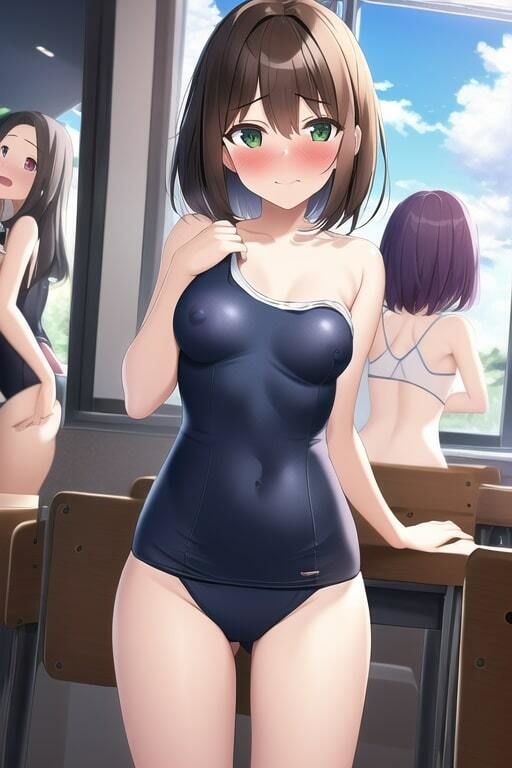 ai生成・女友達が撮影した美少女JKたちの着替え中や入浴中の下着＆全裸が流出【教室・更衣室・温泉】盗撮・500枚 サンプル6ページ目