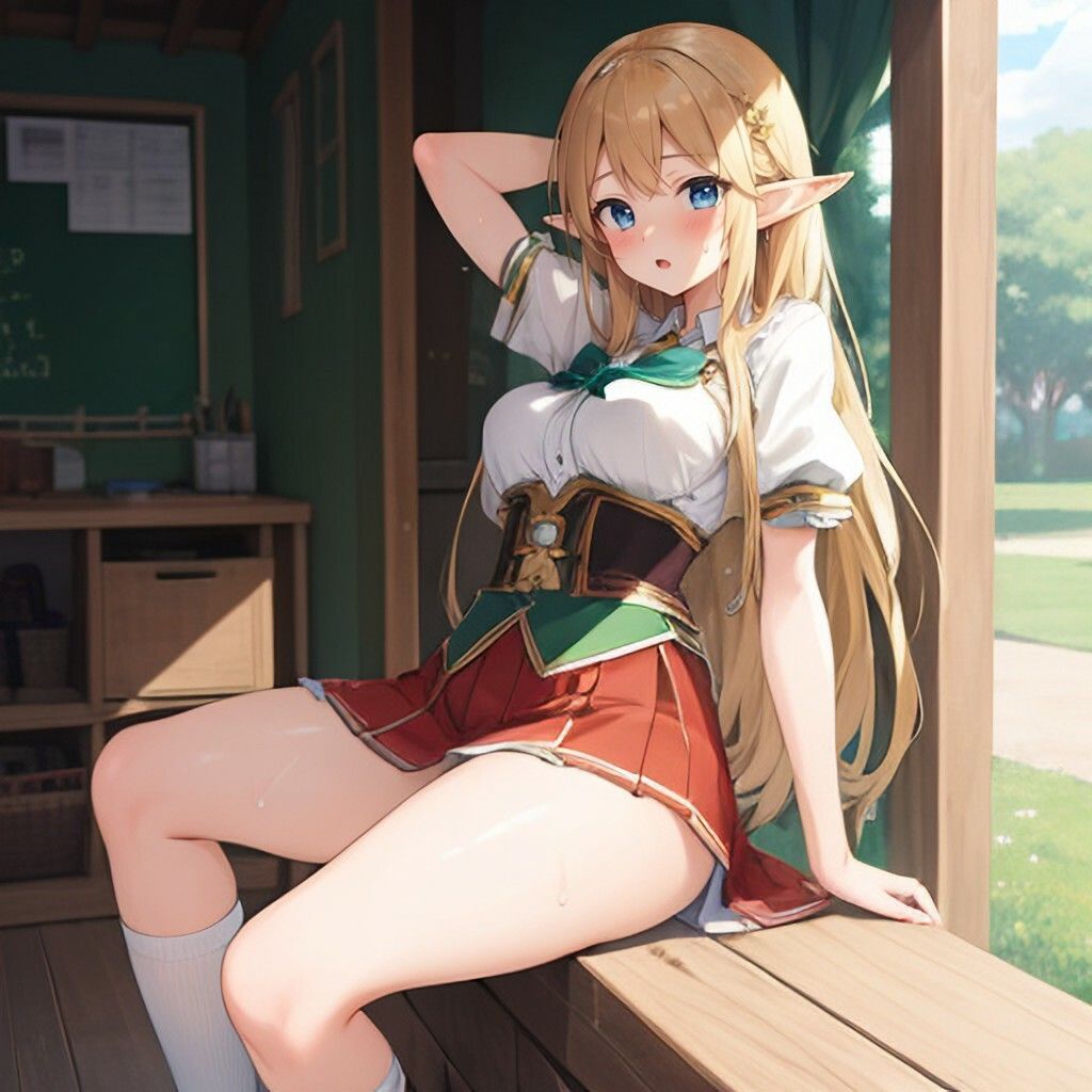 ファンタジー制服風エルフさん サンプル2ページ目