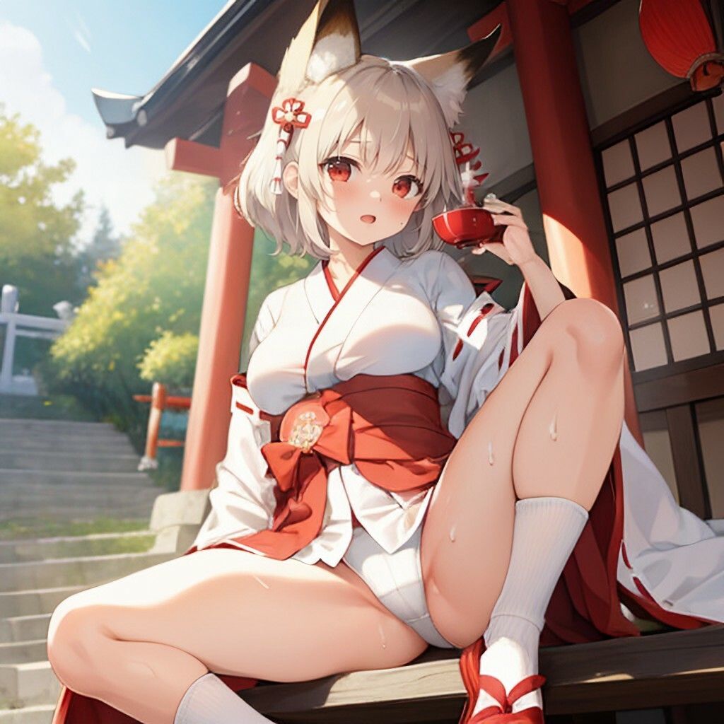 狐耳風巫女さん サンプル4ページ目