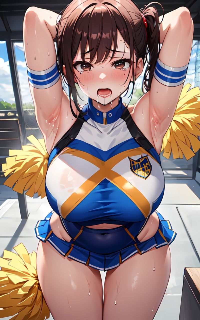 興奮しながら見つめてくるチアガールのワキを堪能する サンプル1ページ目