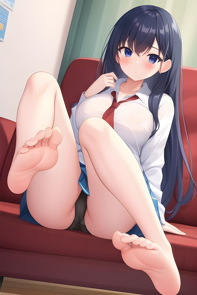 AI グラビア イラスト集 女子校生の足裏 サンプル2ページ目