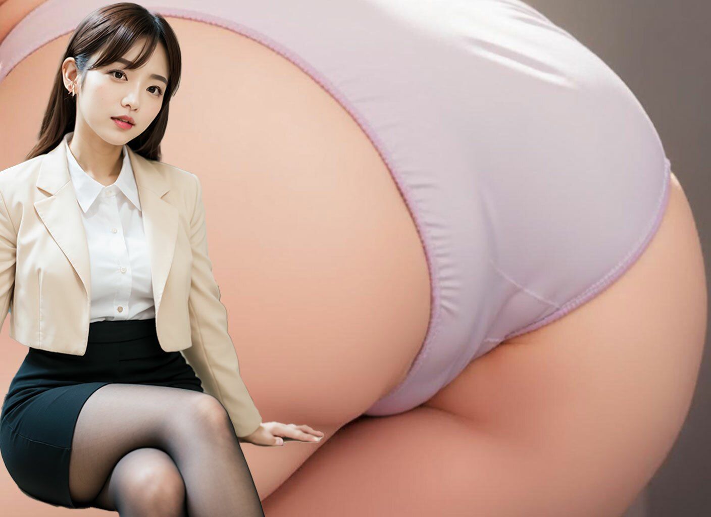【普段とのギャップ 2】お尻編 いつも一緒に働いているOL女子社員たちの下着姿 サンプル6ページ目