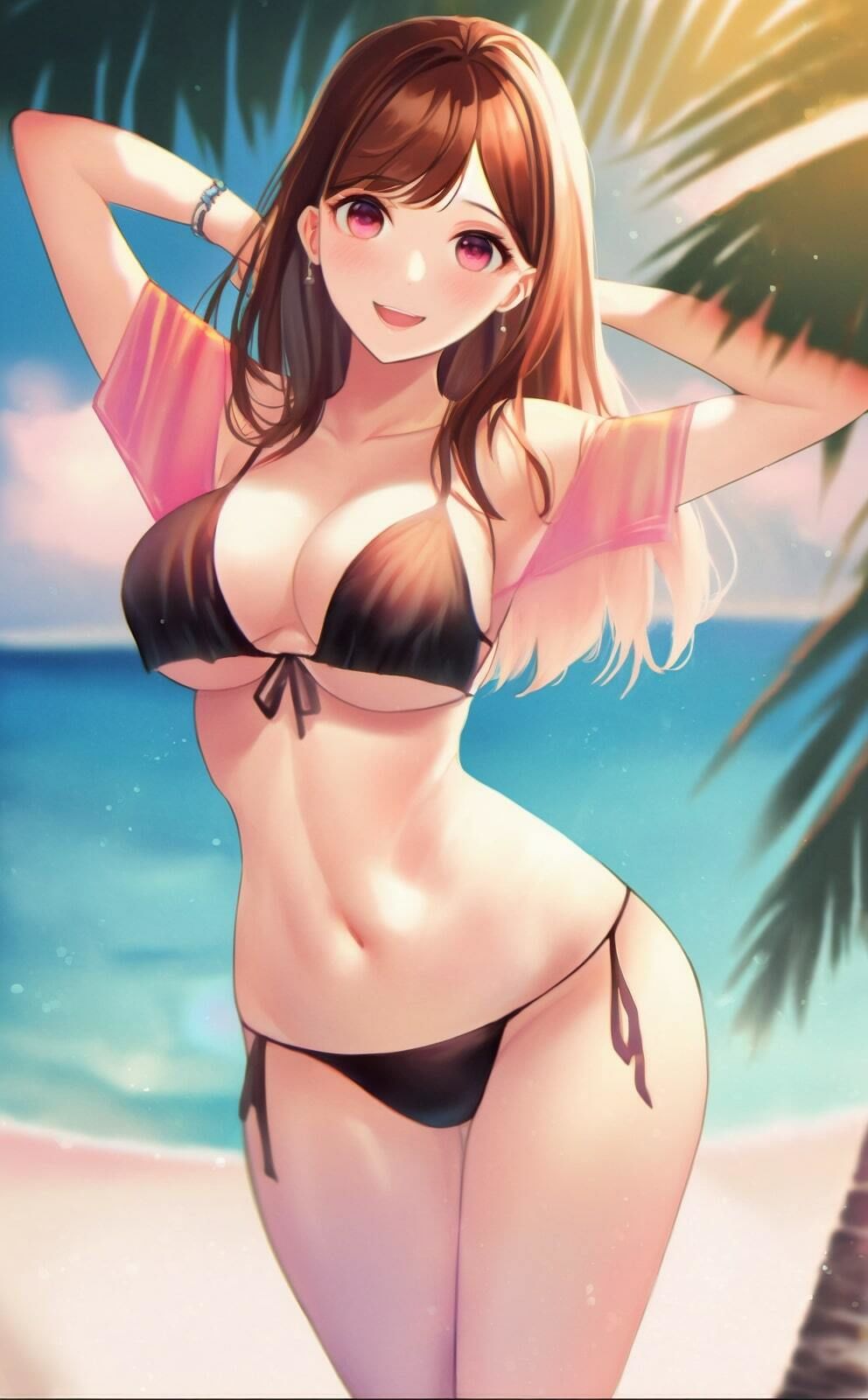 巨乳美女【妄想イラスト美女図鑑vol.1】 サンプル4ページ目