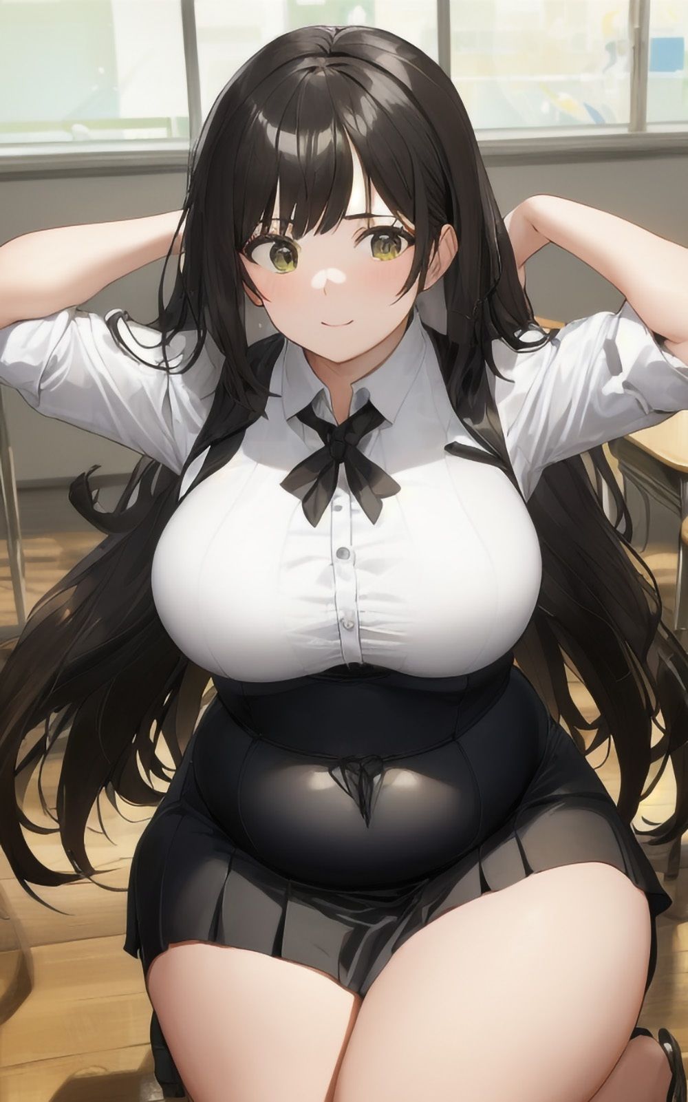 巨乳美女【妄想イラスト美女図鑑vol.6】 サンプル2ページ目