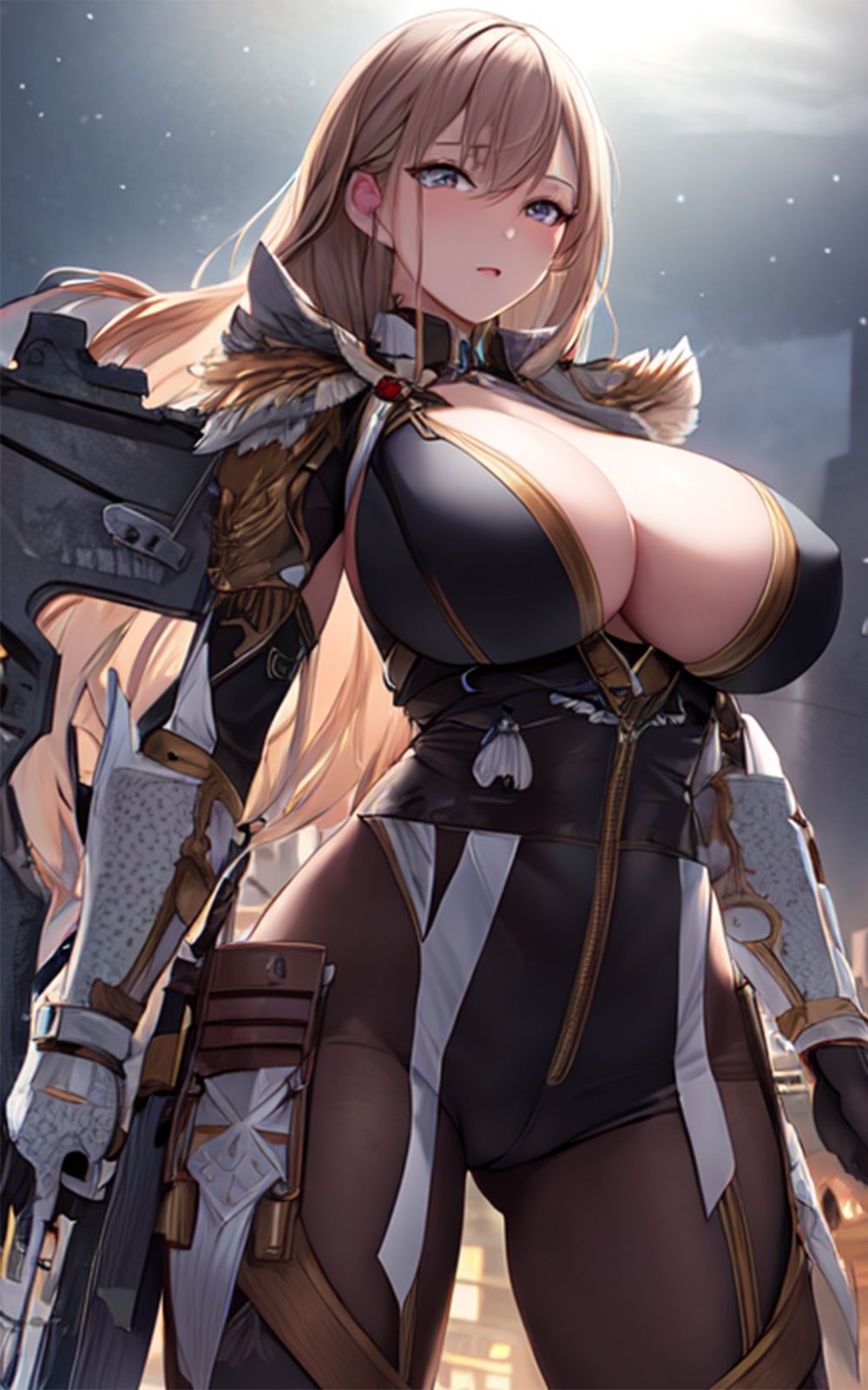 巨乳武器美女【妄想イラスト美女図鑑vol.13】 サンプル3ページ目
