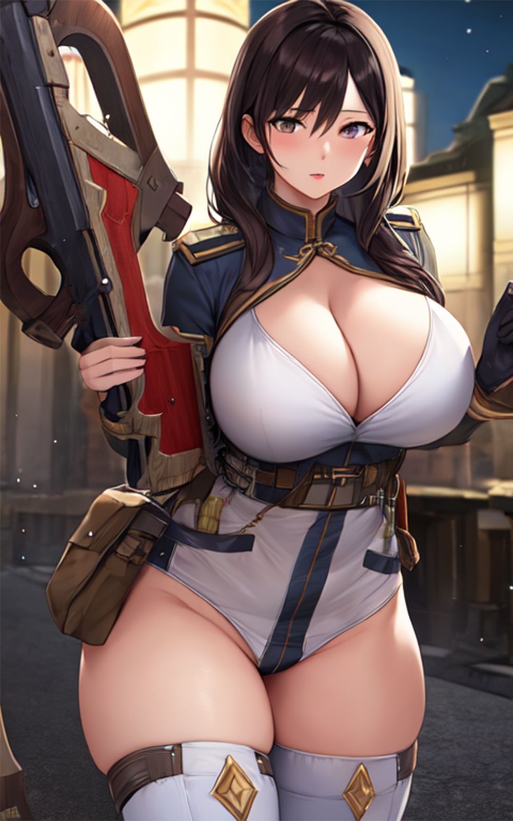 巨乳武器美女【妄想イラスト美女図鑑vol.13】 サンプル4ページ目