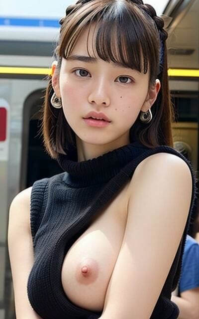 駅前でも見せちゃうの？？ 清楚美女！！ サンプル1ページ目