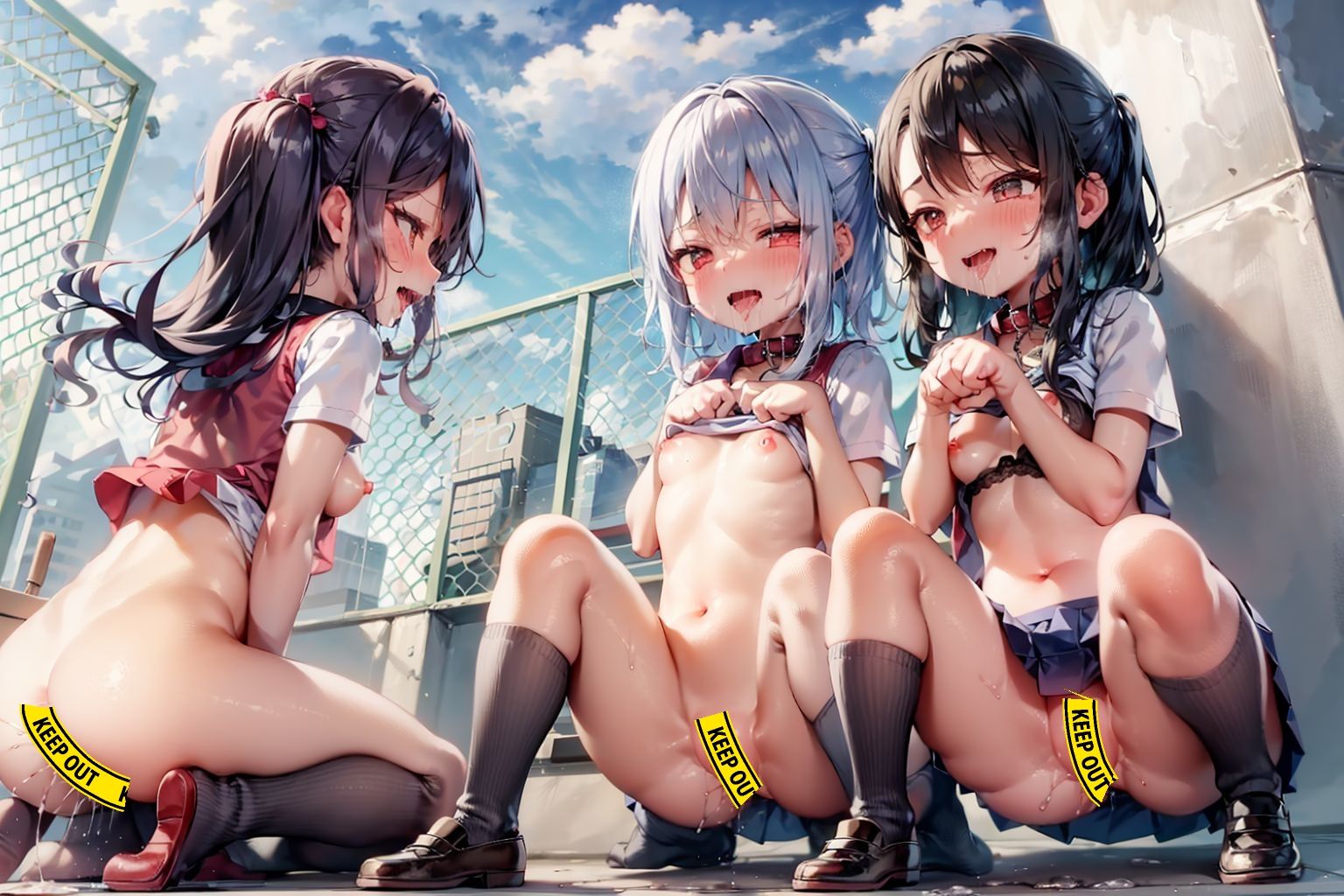 【4K解像度×大ボリューム】教師を舐めたメス〇キ共を従順×発情メス犬化したったwww （後編） サンプル1ページ目