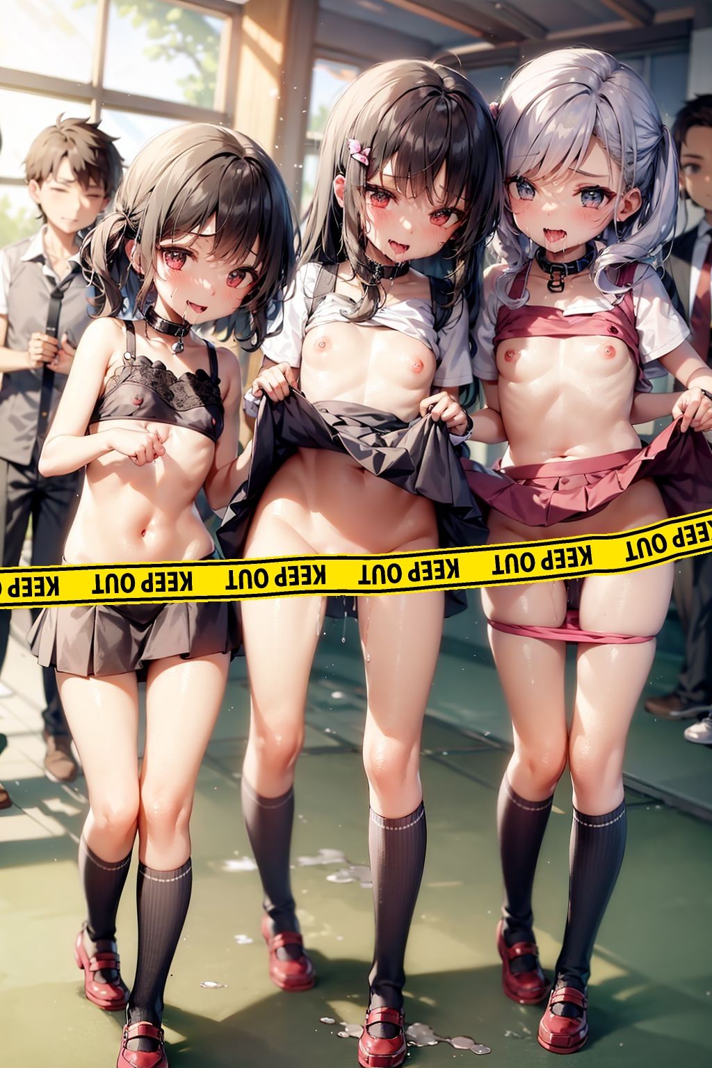 【4K解像度×大ボリューム】教師を舐めたメス〇キ共を従順×発情メス犬化したったwww （後編） サンプル2ページ目