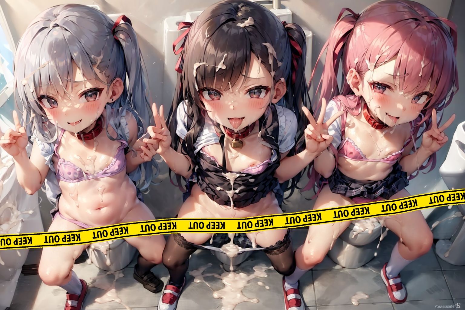 【4K解像度×大ボリューム】教師を舐めたメス〇キ共を従順×発情メス犬化したったwww （後編） サンプル9ページ目