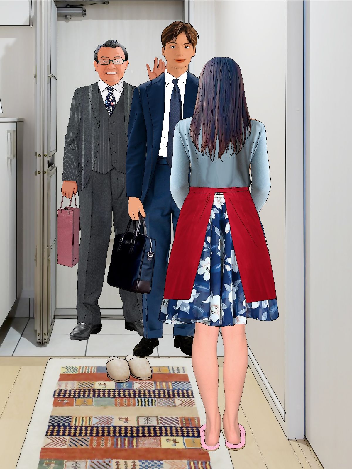 下着図鑑風着せ替え絵本『ちはる28歳』3社長秘書ネトラレ編 サンプル7ページ目