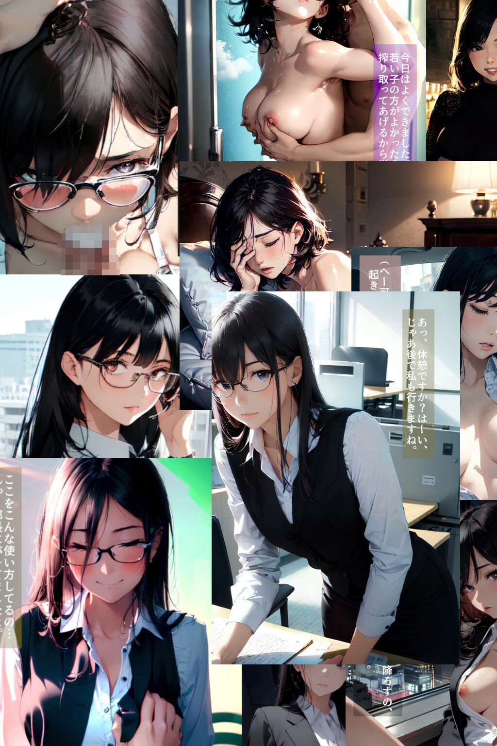 2コマ即オチ 妄想オフィス シチュエーションH （イラスト画風） サンプル1ページ目