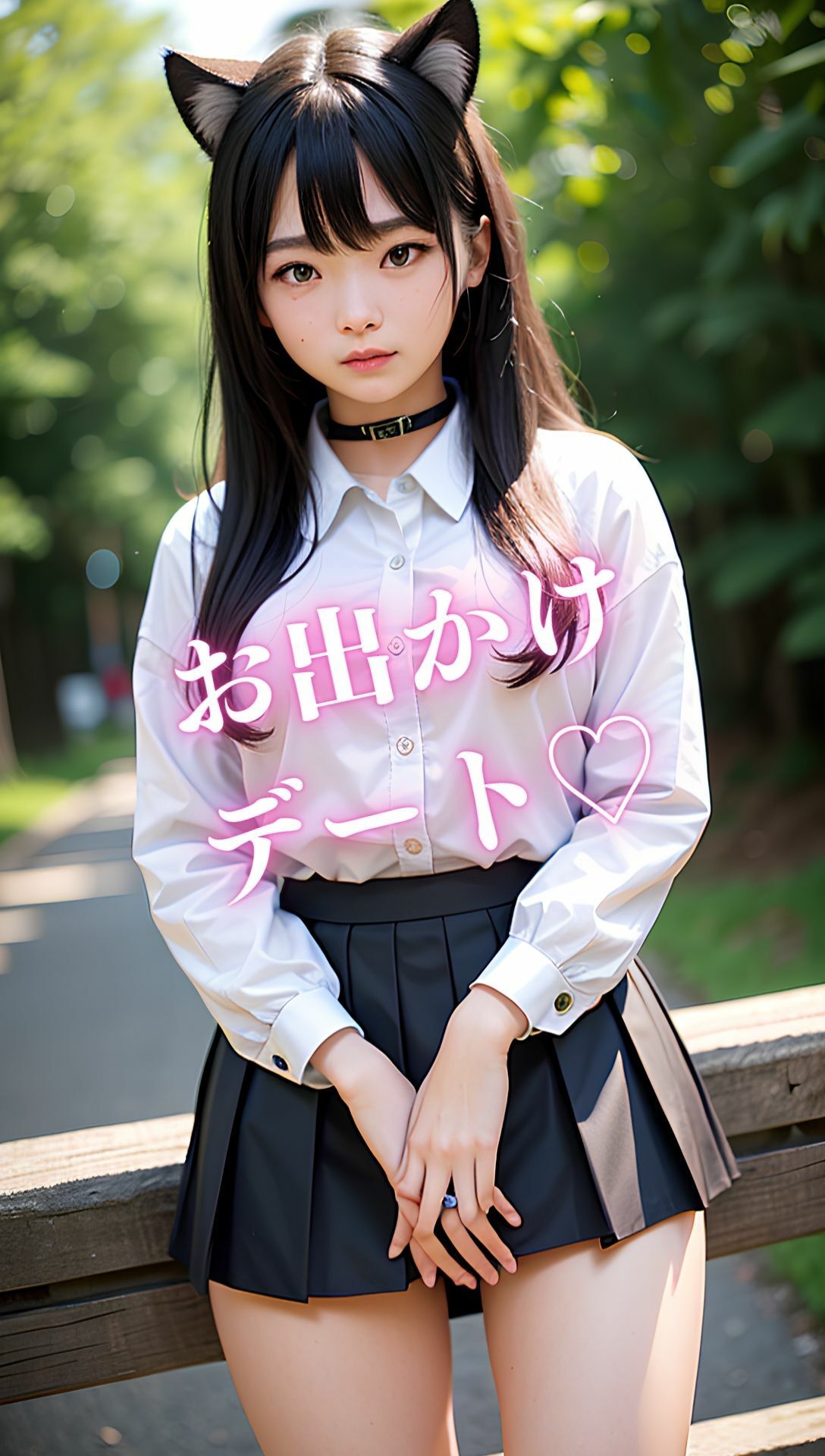 エチエチ ネコ耳娘と露出デート おっぱい、おまんこまるみえ サンプル2ページ目